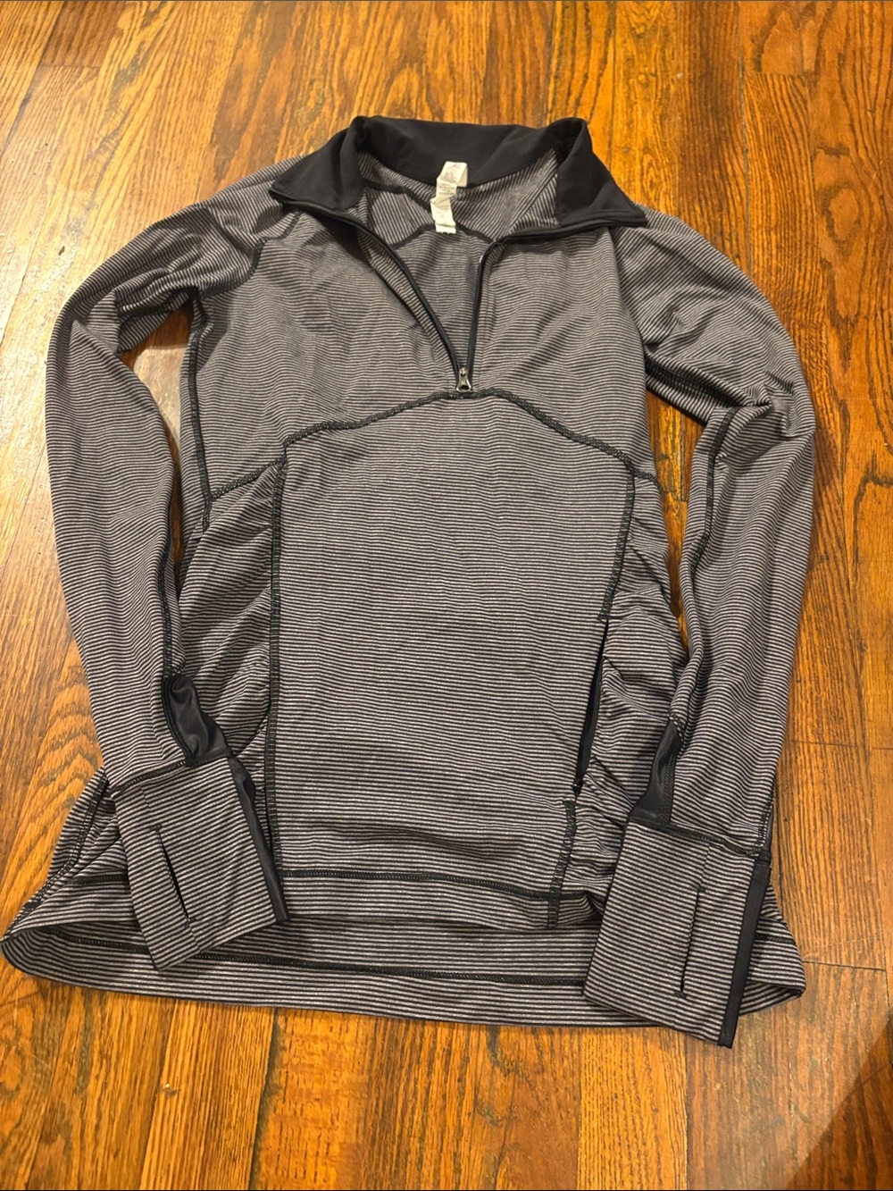 🎉Lululemon athletica Black and Gray Striped Quarter-Zip